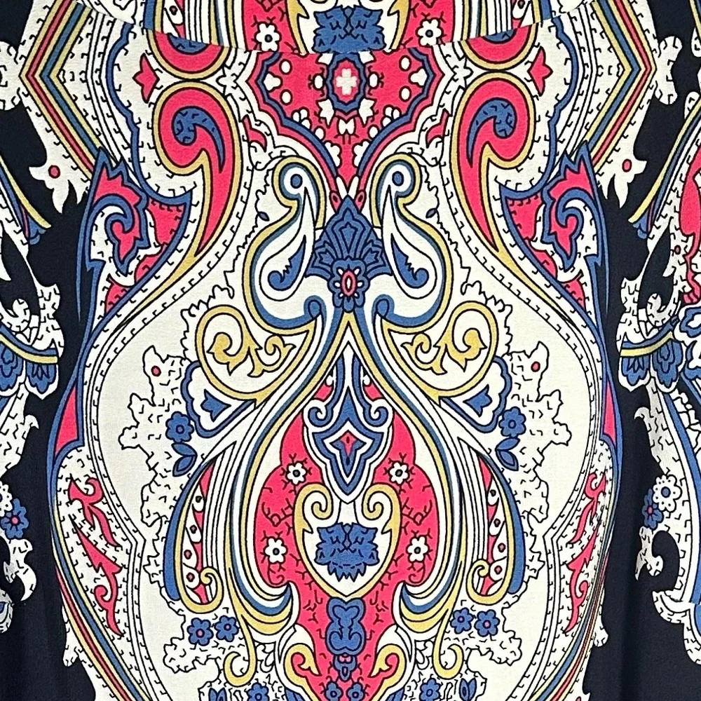 DONNA MORGAN size 10, Elegant NAVY BLUE Paisley Dress. NWT!!! - Picture 4 of 7